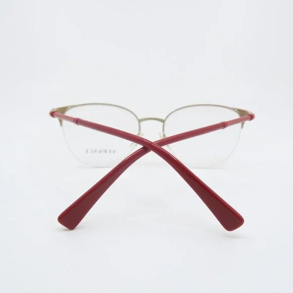 Versace MOD. 1247 1408 52mm Red and Gold Semi Rimless, New Women's Eyeglasses. - Picture 7 of 8